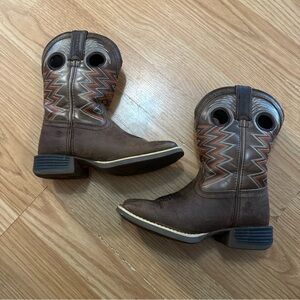 DURANGO BOYS' LIL REBEL PRO WESTERN BOOTS - SQUARE TOE Boys 13M Brown Orange Red